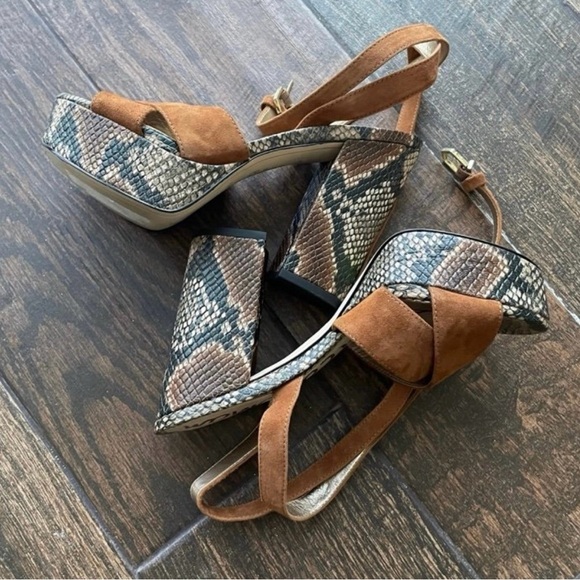 Sam Edelman Snakeprint leather platform shoes size 6 - Picture 8 of 8